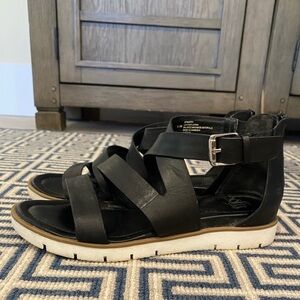 Sofft Black Leather Sandals